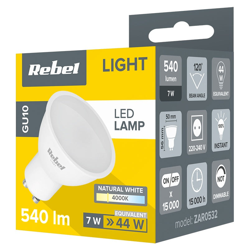 Bec LED 4000k Rebel Gu 10