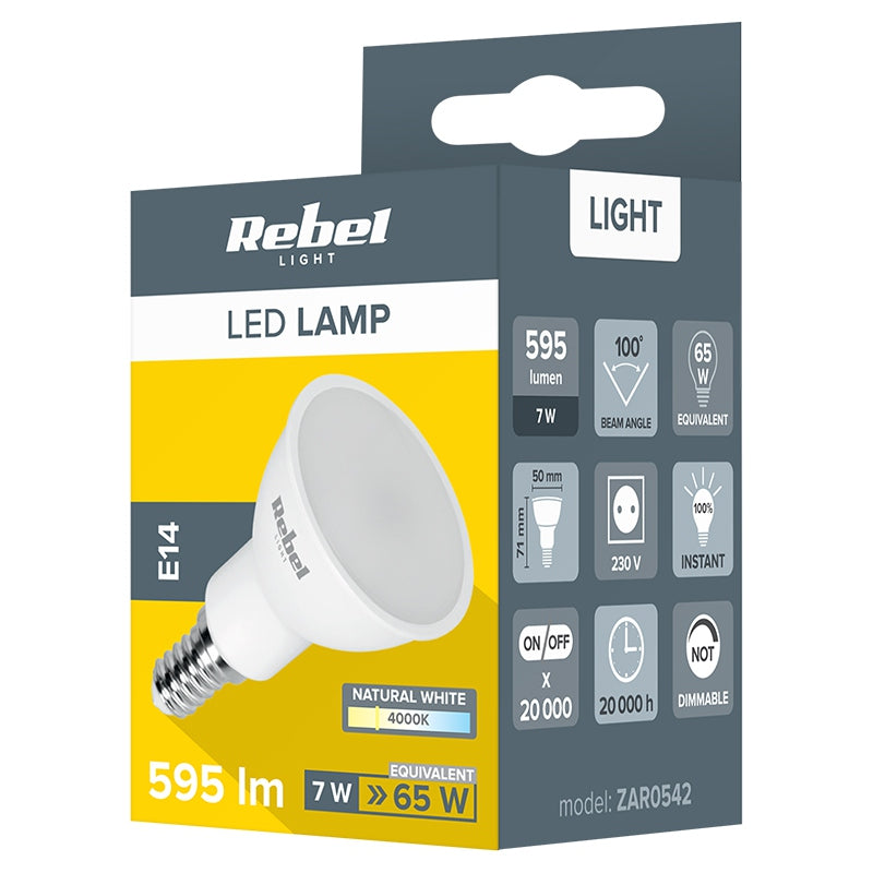 Bec LED 4000k Rebel E 14