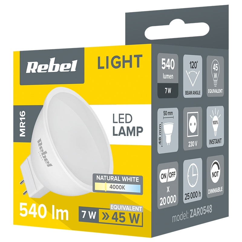 Bec LED 4000k Rebel Mr 16