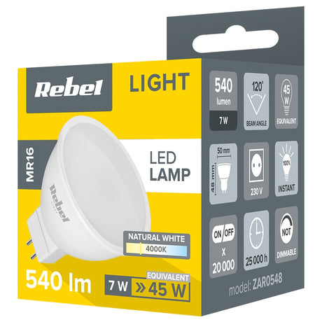 Bec LED 4000k Rebel Mr 16