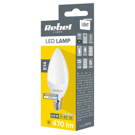 Bec LED 3000k Rebel E 14