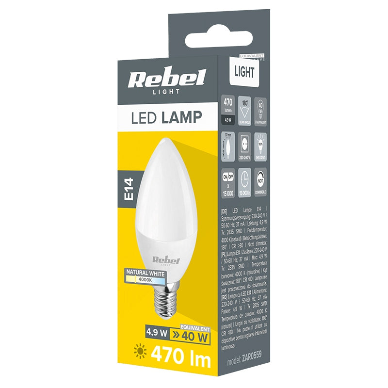 Bec LED 4000k Rebel E 14