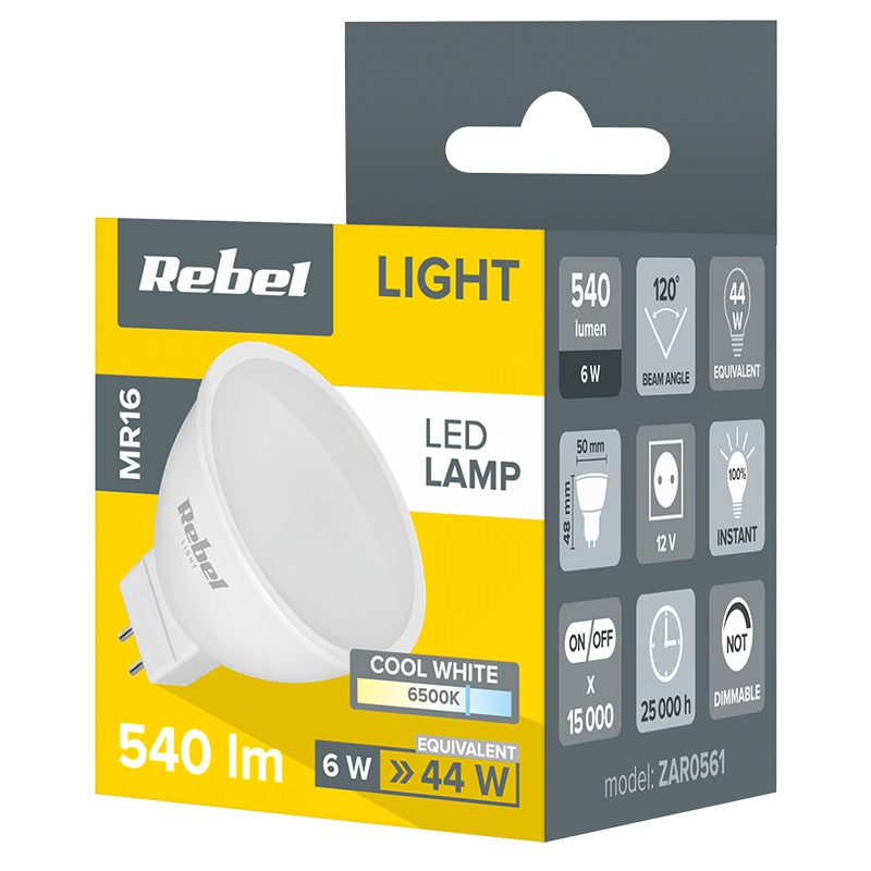 Bec LED 6500k Rebel Mr 16