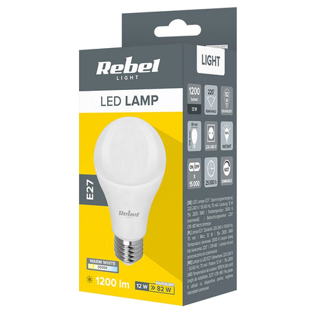 Bec LED A60 3000k Rebel E 27