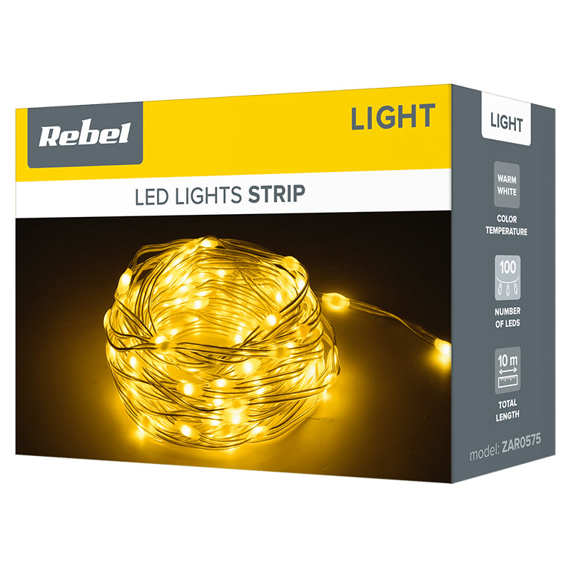 Decoratiune LED Alb Rebel Cald 10m cu USB