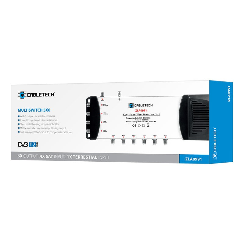 Multiswitch 4 SAT + TV in 6 Cabletech ZLA0991 cu filtru LTE