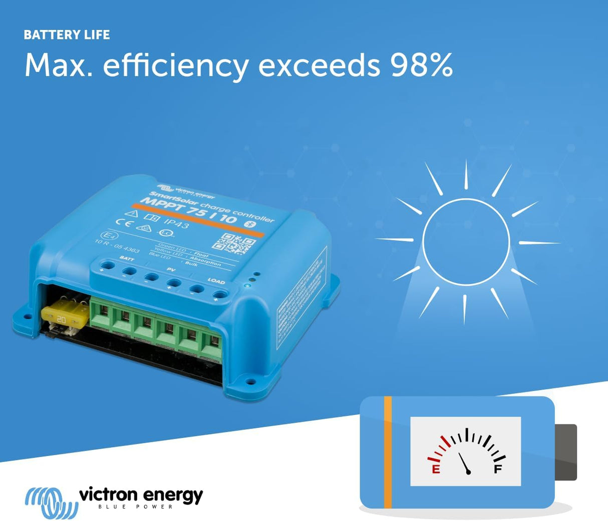 Victron Smartsolar MPPT 75/10 10A 12V 24V solar charge controller