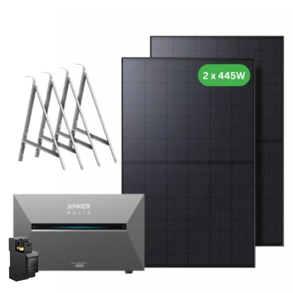 Anker SOLIX Solarbank 3 E2700 Pro Balcony Solar Kit 2.7kWh – 2×440W Panels with Mounting System