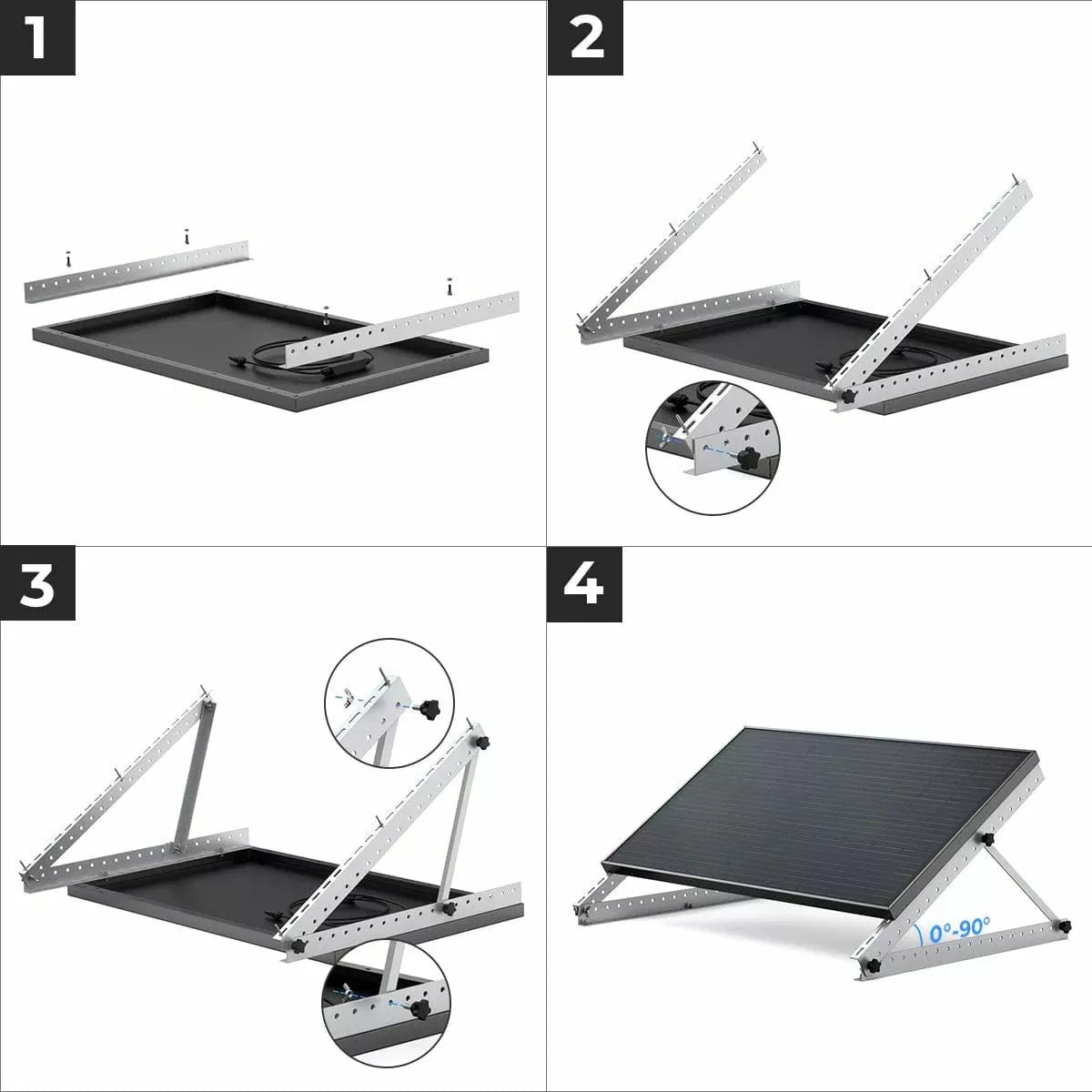 EcoFlow Adjustable Mount for 100W Solar Panels – 28 Inch Support Bracket